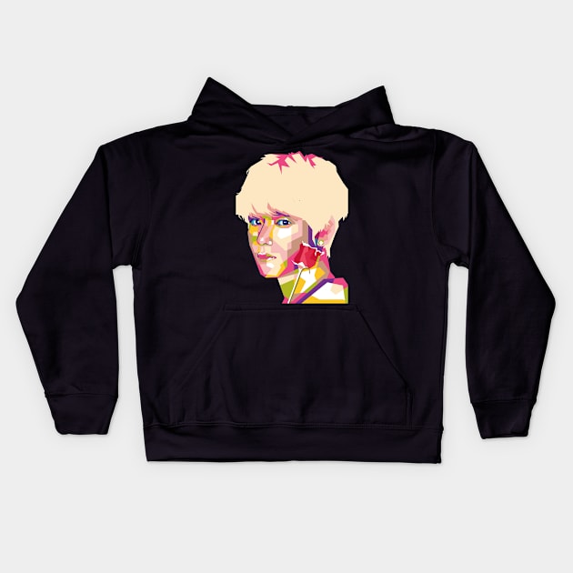 v bts in wpap design Kids Hoodie by Yopi